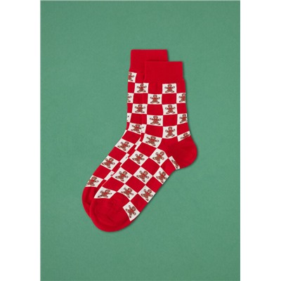 Kurze Socken mit Muster Weihnachten Family für Herren
