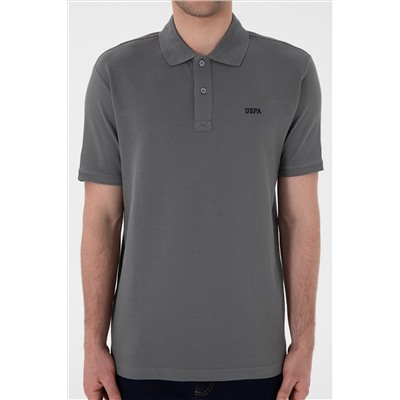 Erkek Regular Fit Polo Yaka Gri Basic Tişört