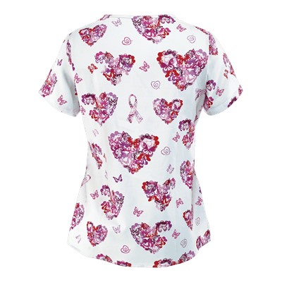 Trust Your Journey Scrubs Empower Pink Print Top
