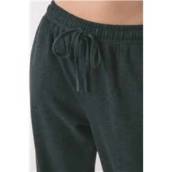 Pantalón largo carrot felpa fina gris