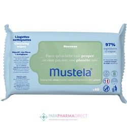 Mustela Lingettes Fibres Végétales à l'Avocat BIO x60