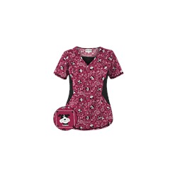 UA Bandana Pups Berry Kiss Print scrub Top