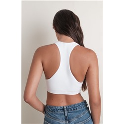 Top deportivo seamless canalé blanco