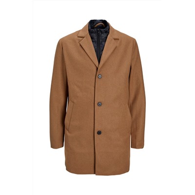Chaqueta efecto doble prenda Camel