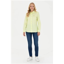 Kadın Neon Sarı Uzun Kollu Basic Gömlek
