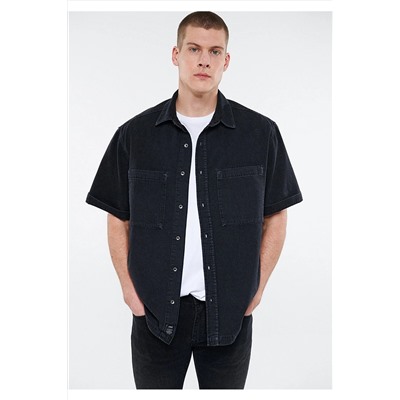 Mavi Rex Duman Gri Jean Gömlek Oversize / Geniş Kesim 0210222-81554