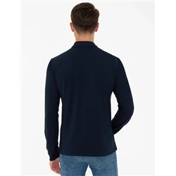 Lacivert Slim Fit Basic Sweatshirt