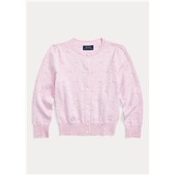 Girls 2-6x Knit-Heart Cotton Cardigan