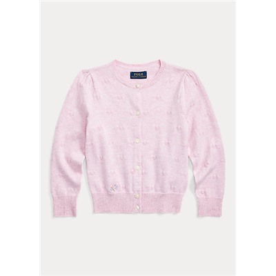 Girls 2-6x Knit-Heart Cotton Cardigan