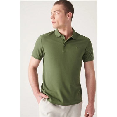 Haki %100 Pamuk Serin Tutan Polo Yaka T-Shirt