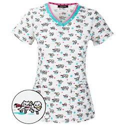 heartsoul Scrubs Let's Skate Print Top