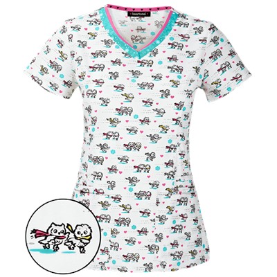 heartsoul Scrubs Let's Skate Print Top