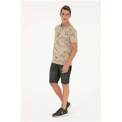 Erkek Regular Fit Polo Yaka Haki Tişört