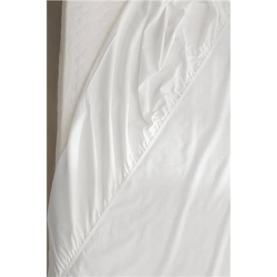 Manon King Size Plus %100 Pamuk Ranforce Lastikli Çarşaf - Beyaz