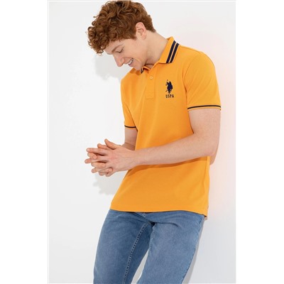 Erkek Koyu Sarı Polo Yaka Basic Tişört