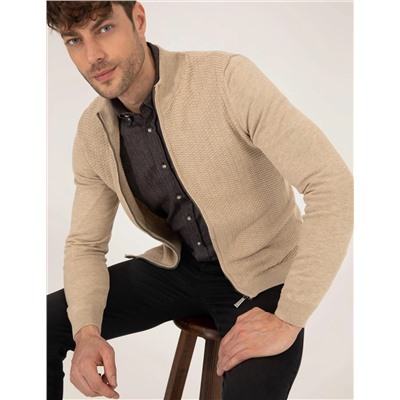 Kum Melanj Slim Fit Triko Hırka