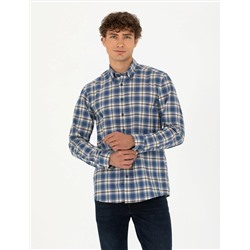 Lacivert Slim Fit Uzun Kollu Gömlek