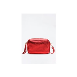Bandolera de piel Gaby Metallic Rojo
