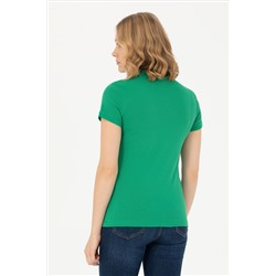 Kadın Yeşil Basic Polo Yaka Tişört