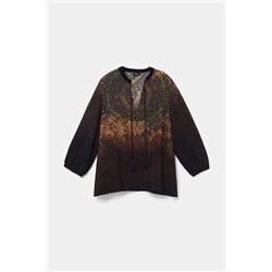 Blusa estampada manga 3/4