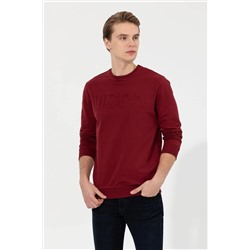 Erkek Bordo Basic Sweatshirt