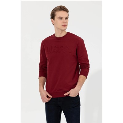 Erkek Bordo Basic Sweatshirt