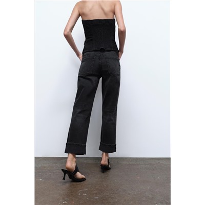 TRF SLIM-FIT FOLDED-FIT LOW-RISE JEANS