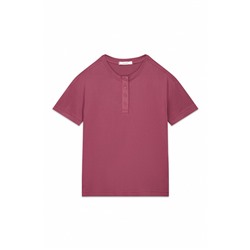 Camiseta holgada manga corta granate