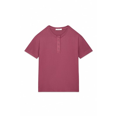Camiseta holgada manga corta granate