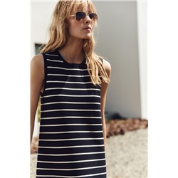STRIPED KNIT MINI DRESS