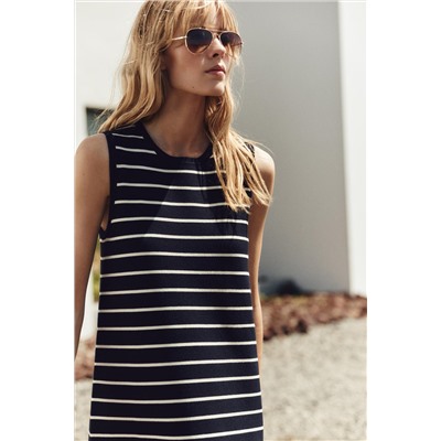 STRIPED KNIT MINI DRESS