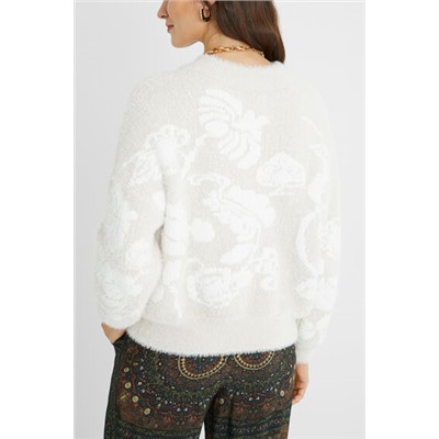 Jersey peluche floral