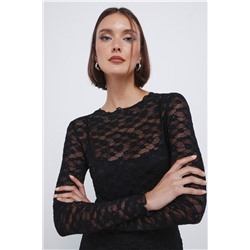 Vestido midi lace asimétrico