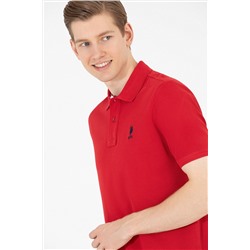 Erkek Kırmızı Basic Polo Yaka Tişört