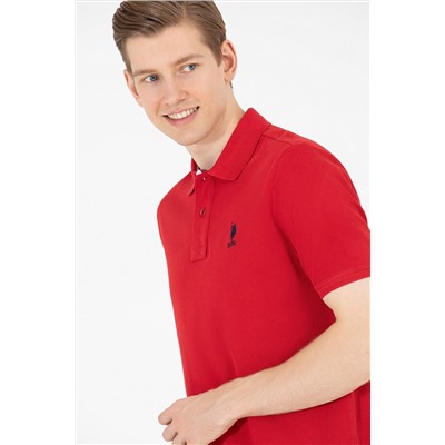 Erkek Kırmızı Basic Polo Yaka Tişört