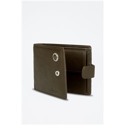 Cartera piel Badge Caqui