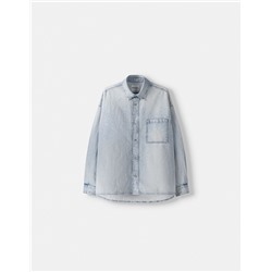 Long sleeve oversize denim shirt