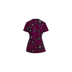 White Cross Scrubs Kazree Print Top
