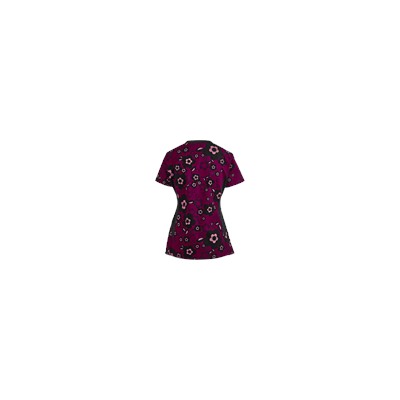 White Cross Scrubs Kazree Print Top