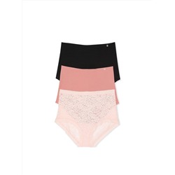 3-Pack No-Show High-Waist Brief Panties
