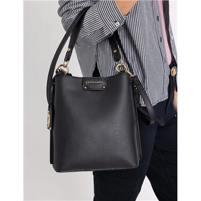 SOLID BUCKET BAG WITH CROSSBODY STRAP