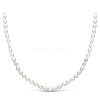 Браслет из серебра с бусинами культ. речного жемчуга родированный 925 пробы ББР1-1259