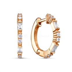 Серьги из золочёного серебра с фианитами 925 пробы с-7240з200