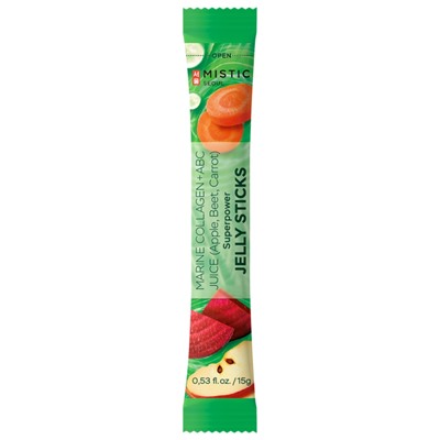 MISTIC MARINE COLLAGEN + ABC JUICE (Apple, Beet, Carrot) SUPERPOWER JELLY STICKS Натуральный коллаген в желе с соком яблока, моркови и свеклы 1шт*15г