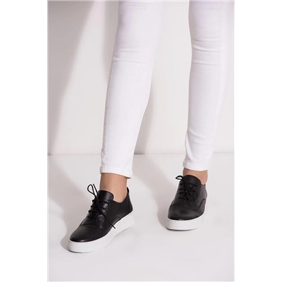 Deripabuc Hakiki Deri Siyah Kadın Deri Sneaker Vns-m01 VNS-M01