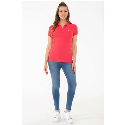 Kadın Kırmızı Basic Polo Yaka Tişört
