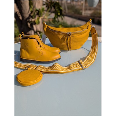 КОМБО испанские Ботинки - Дезерты от AB. ZAPATOS 2619 +итальянская сумка PELLE- PAOLO BAGS 397 (450) Amarillo АКЦИЯ