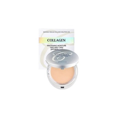 ★SALE★ Collagen Whitening Moisture Two Way Cake SPF28 PA+++ (Including Refill) #13, Осветляющая компактная пудра с колагеноми солнцезащитным фактором SPF 28 с запаской
