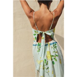 LEMON PRINT POPLIN DRESS
