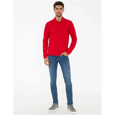 Kırmızı Slim Fit Basic Sweatshirt